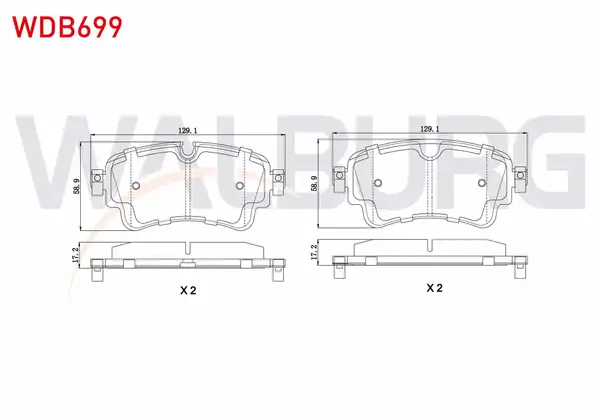 WALBURG WDB699 | Fren Balata Arka Audi A4 8w2 B9 2 0 TDI 2015 A4 8w2 B9 1 8 TFSI 2015 Q7 4m 3 0 TDI 2015 Q7 4m 2 0 TFSI 2015