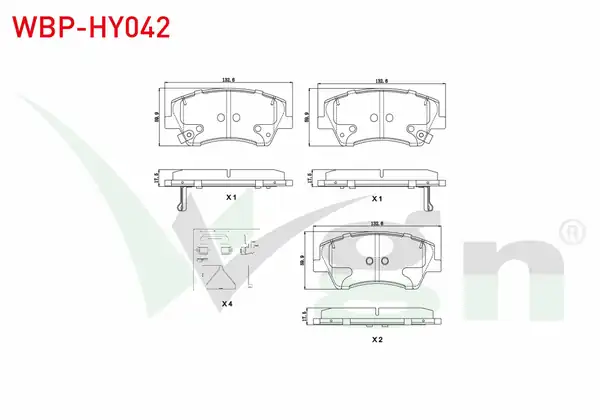 WGN Wbp Hy042 Fren Balata Ön Ikazlı Tel Delikli İnce Kulaklı Hyundai Elantra 1 6 CRDI 1 6 D Cvvt 2015