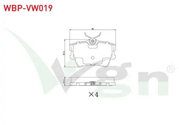 WGN Wbp Vw019 Fren Balata Arka Volkswagen Transporter IV 70xb 70xc 7db 7dw 1 9 D 1990 2003 Transporter IV 70xb 70xc 7db 7dw 2 5 D 1990 2003