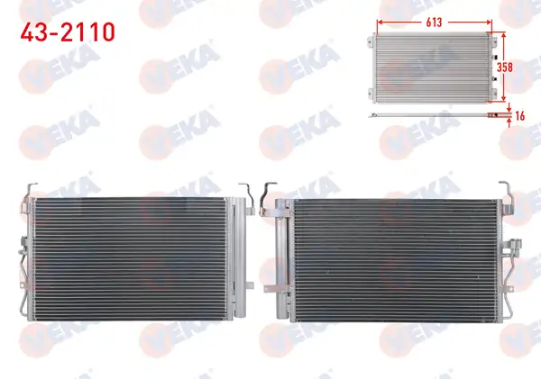 VEKA 43-2110 | Klima Radyatörü Hyundai Elantra 1 6i 2001 2007