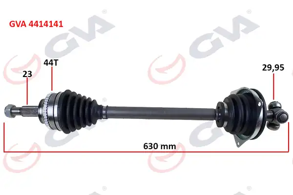 GVA 4414141 | Komple Aks Sol Clio 2 Kangoo 2 1 5 dCi 02 ABS li 630mm 44dis Kalın Freze