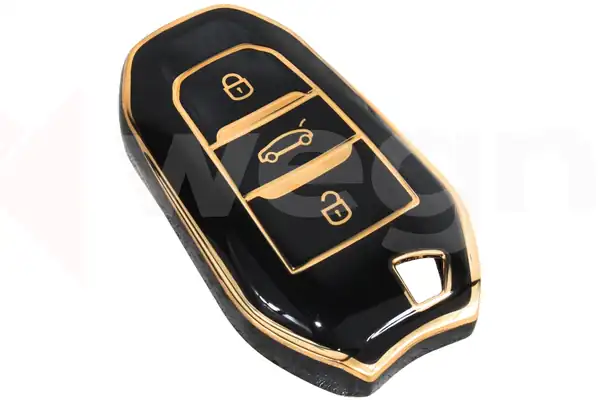 WEGNA AC01-034 | Kontak Anahtar Kumanda Koruyucu Kilif Tpu Silikon Siyah Citroen C5 Aircross C3 C4 C Elysee