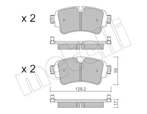 METELLİ 22-1129-0 | Arka Fren Balatası Disk 300 12 Audi A4 16 A5 17 Disk 330 22 Audi Q5 17