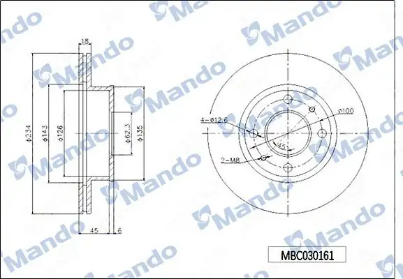 MANDO MBC030161 | Fren Diski Atos 06 09 Ön Havalı 235 4 Adet 2 Adet