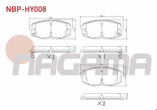NAGAMA NBP-HY008 | Fren Balata Ön Ikazlı Hyundai i30
