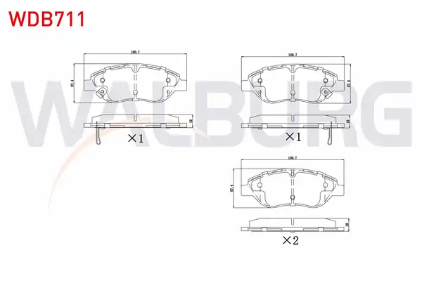 WALBURG WDB711 | Fren Balata Ön Ikazlı Fiat Egea