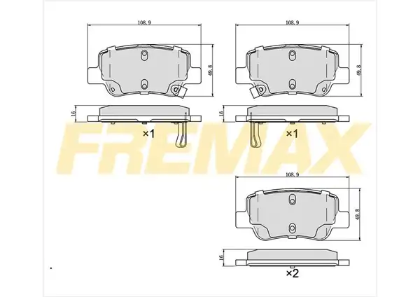 Fremax Fbp 0861 Arka Fren Balatası Carbon Formül Toyota Avensis 2009 Auris 2015 Rav4 2015