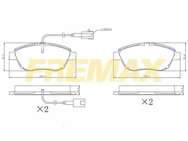 Fremax Fbp 1219 Ön Fren Balatası Corbon Formül Fiat Büyük Tip Fişli Doblo III Linea Stilo Corsa D 307 C4