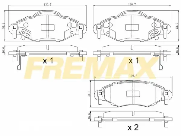 Fremax Fbp 1263 Ön Fren Balatası Corbon Formül Toyota Yaris 2001 2005