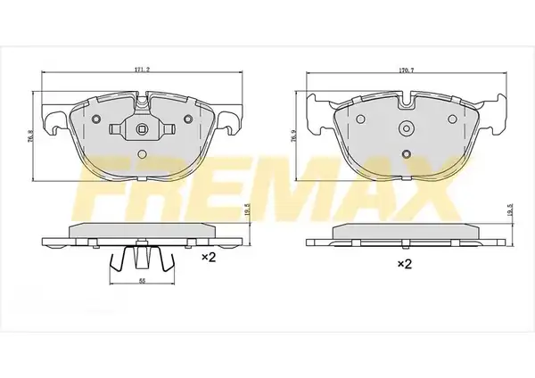 Fremax Fbp 1666 Ön Fren Balatası Carbon Formül Bmw X5 E70 X5 F15 X6 E71 X6 F16 2007 2020