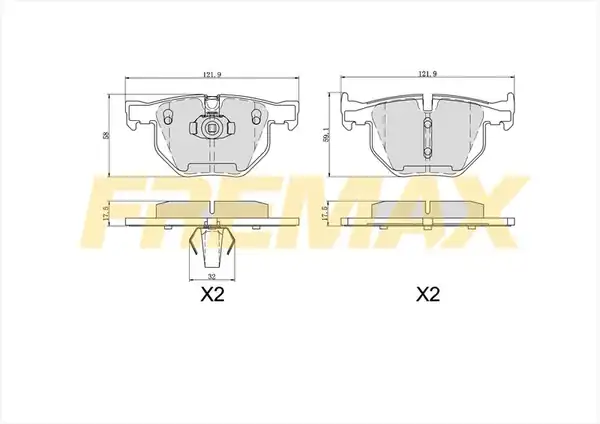 Fremax Fbp 1667 Arka Fren Balatası Carbon Formül Bmw X5 E70 X5 F15 X6 E71 X6 F16 2007 2020