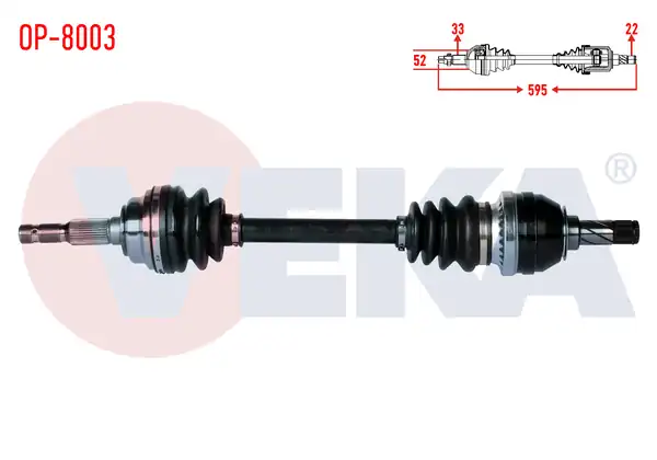 Veka Op 8003 Komple Aks Sol Ön Uzunluk 595mm Opel Astra G F69 1 4 16v 1998 2005
