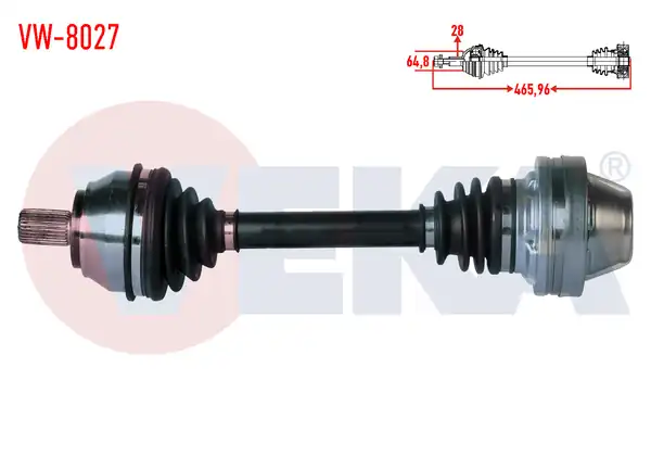 Veka VW 8027 Komple Aks Sol Sağ Ön Volkswagen Amarok 2 0 TDI Uzunluk 465 96mm 2010
