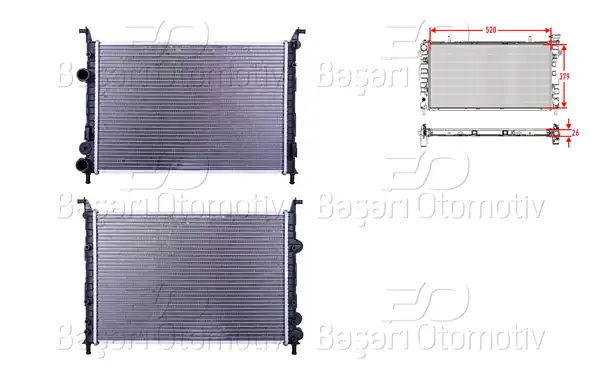 WISCO 3113755-00 | Su Radyatörü Brazing M-T 520x379x26 Fiat Palio 178_ 171_ 1 2 1 4 1996 2002 Siena 178_ 172_ 1 3 98 04