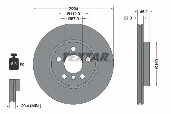 TEXTAR 92273105 | Ön Fren Diski F45 F46 F56 2 Adet