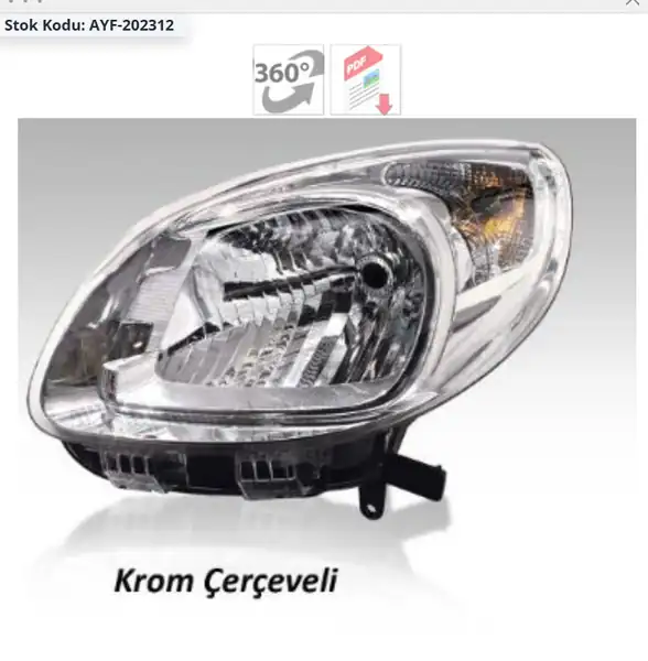 AYFAR 202312 | Far Sağ Motorlu Krom Çerçeveli Renault Kangoo IV 13