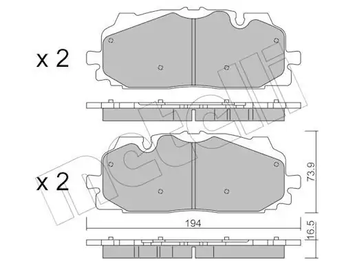 METELLİ 22-1128-0 | Ön Fren Balatası VW Touareg 18 Audi A4 16 A6 19 Q7 16