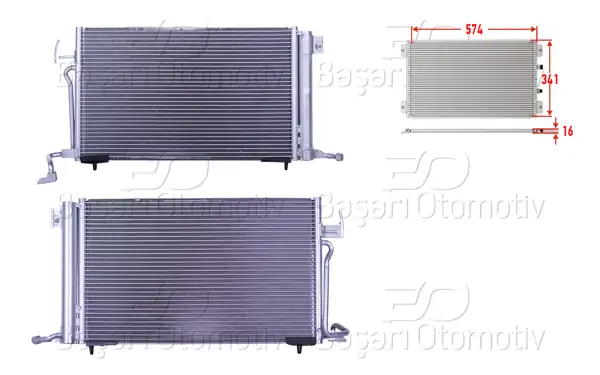 WISCO 3143265-00 | Klima Radyatörü 574X341x16 Peugeot306 96 >