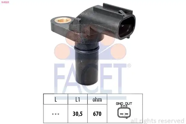 FACET 9.0522 | Krank Mili Sensörü (Otomatik Şanzıman) Kalos Lacetti Nubira 1.4 1.6 Auris Yaris 1.3 1.6