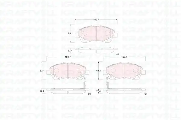 KRAFTVOLL 07010354 | Fren Balatası Ön Toyota Avensis 03 08 Corolla Verso 04 07