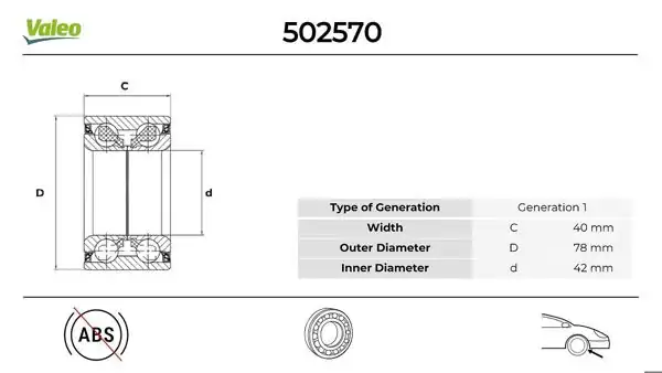VALEO 502570 | Ön Teker Rulmanı Hyundai i30 Ceed 2007-2012
