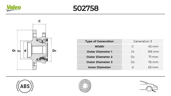 VALEO 502758 | Teker Poryası Sağ-Sol Xf 09-15 S-Type 99-08