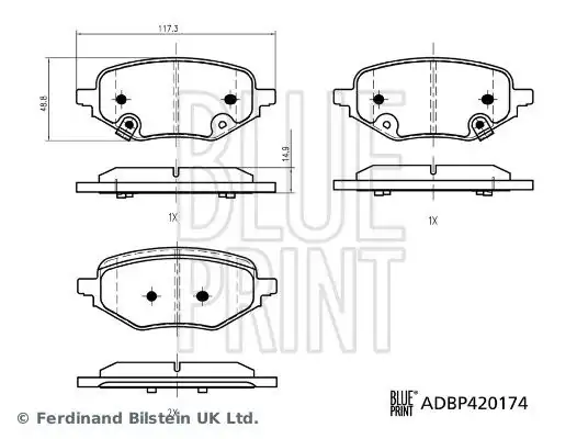 BLUEPRINT ADBP420174 | Mg Sz Arka Fren Balatası