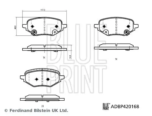 BLUEPRINT ADBP420168 | Mg ZS Suv 19 Arka Fren Balatası