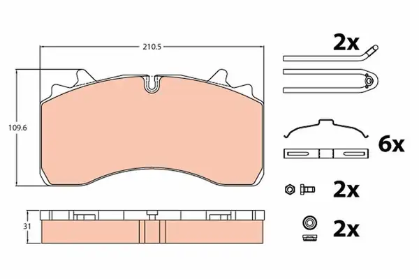 TRW GDB5094 | Fren Balata Seti Diskli Fren Gigant Saf Schmitz Cargobull