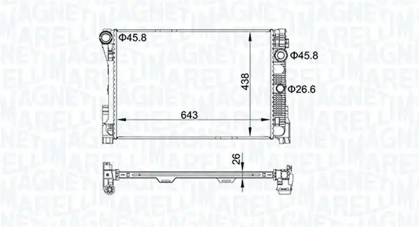 MAGNETI MARELLI 350213161300 | Su Radyatörü W204 M271 646 07 13