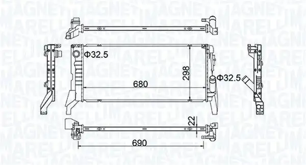 MAGNETI MARELLI 350213202700 | Su Radyatörü 2 F45 F46 X1 F49 Mini F54 F55 F57 B37 B47 14