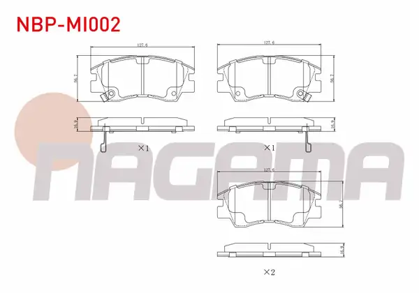 NAGAMA Nbp Mi002 Fren Balata Ön Ikazlı Mitsubishi L 300 P0w P1w 2 5 D 1986 2006 L 200 K3t K2t K1t K0t 2 5 D 1986 1996