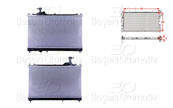 WISCO 3114105-00 | Su Radyatörü Brazing M-T 400x688x16 Mitsubishi Outlander 3 2 0 2 4 Hybrid 12