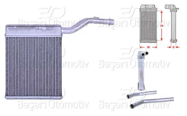 WISCO 3143596-00 | Kalorifer Radyatörü Brazing 186x128 mm Ford Focus II Volvo S40 II 1 6 TDCI 05 12