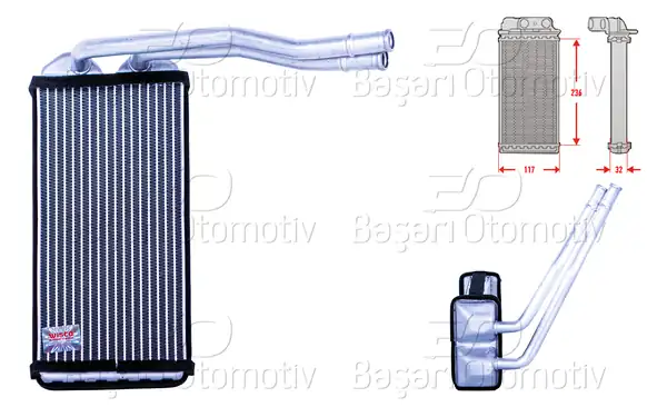 WISCO 3143613-00 | Kalorifer Radyatörü Brazing 235x130 mm Land Rover Freelander İ L314 1 8 16v 1 8i 2 5 V6 4x4 98 06