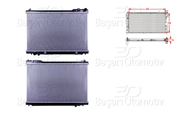 WISCO 3114065-00 | Su Radyatörü Brazing A-T 450x728x16 Infiniti Fx 4 5 03 08