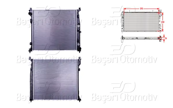 WISCO 3114095-00 | Su Radyatörü Brazing A-T 595x558x26 Mercedes Benz Gl Gls X166 350 CDI 12 15 Gle W166 350d 15 19 ML W166