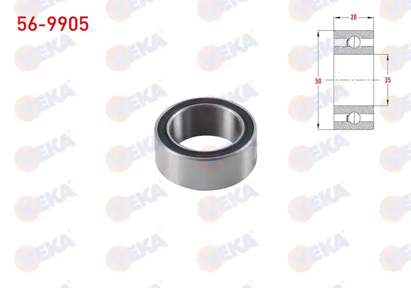 VEKA 56-9905 | Universal Klima Rulmanı 35x50x20