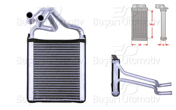 WISCO 3133013-00 | Kalorifer Radyatörü Brazing 215x160 mm Hyundai Elantra 5 Sedan