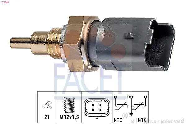 FACET 73286 | Sıcaklık Sensörü Fiat Palio Marea Brava Punto 16 19D 19 JTD 2
