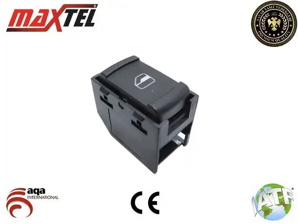 MAXTEL 18206002 | Cam Açma Kapama Anahtarı Yolcu Tarafı Tekli Golf IV Bora Passat B5 96 06