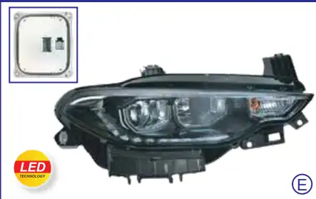 AYFAR 101136 | Far Sağ Fiat Egea 15 20 Motorlu Led Drl Park Beyaz Citali