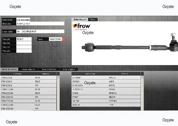 FROW ALTTAKIM 6511213002 | Komple Rot Sağ Volkswagen Polo 6r