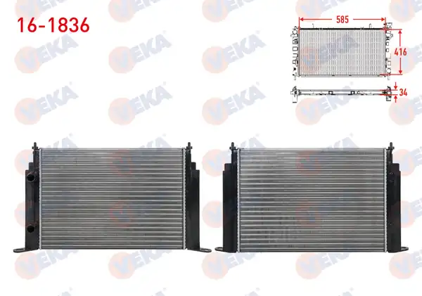 VEKA 16-1836 | Su Radyatörü Mekanik Fiat Stilo 192 1 8 16v M T Ac 2001 2005
