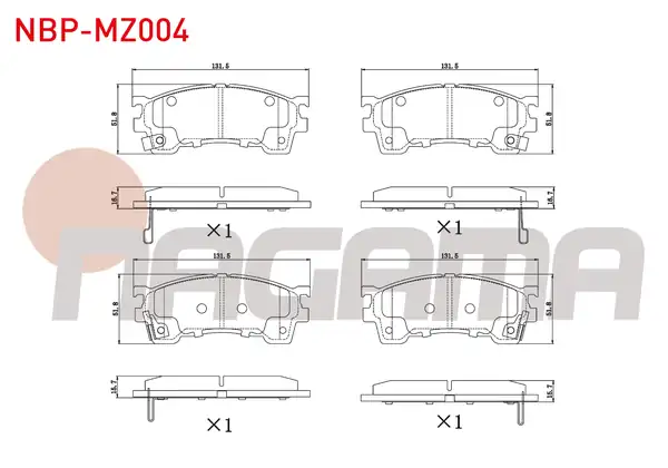 NAGAMA Nbp Mz004 Fren Balata Ön Mazda 626 IV Ge 1 8i 1992 1997 626 IV Ge 2 0i 1992 1997 626 V Gf 1 8i 1997 2002
