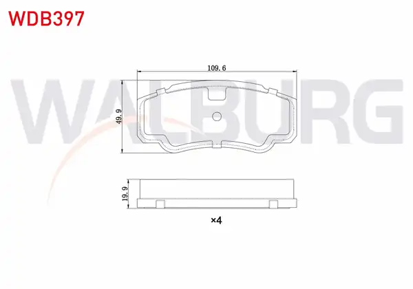 WALBURG WDB397 | Fren Balata Arka Fiat Ducato
