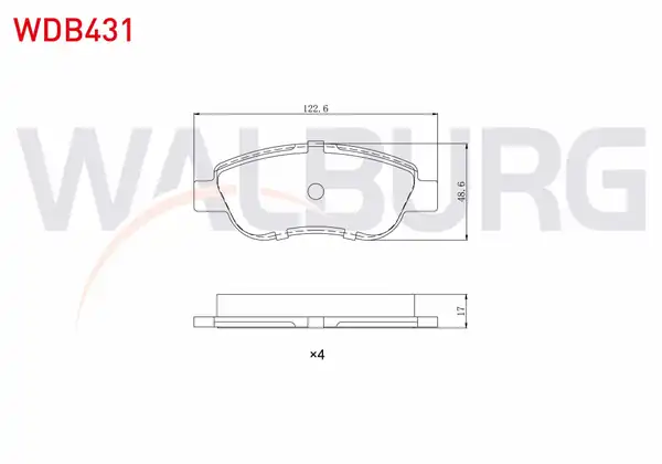 WALBURG WDB431 | Fren Balata Ön Fiat Albea 1 2 2003 2005 Fiat Palio 1 2 2003 2005