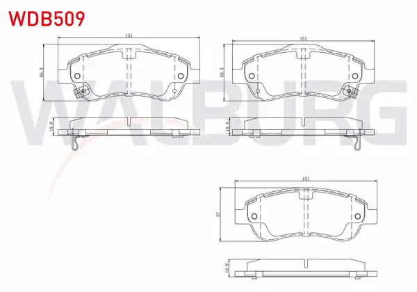 WALBURG WDB509 | Fren Balata Ön Ikazlı Honda Cr V III