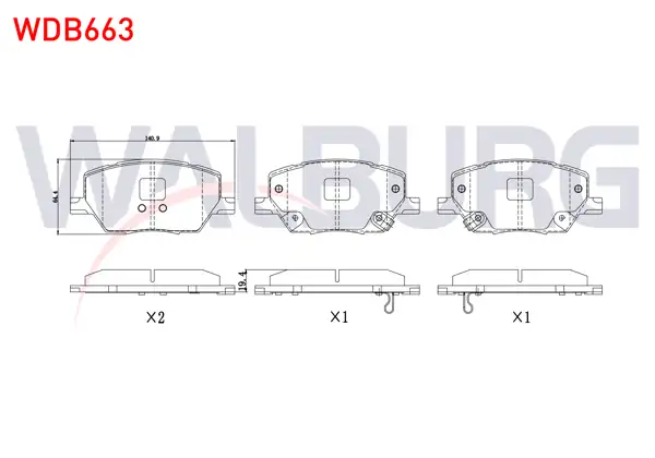 WALBURG WDB663 | Fren Balata Ön Ikazlı Fiat 500X