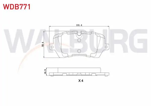 WALBURG WDB771 | Fren Balata Arka Land Rover Range Rover IV Lg 3 0 TD 4x4 2012